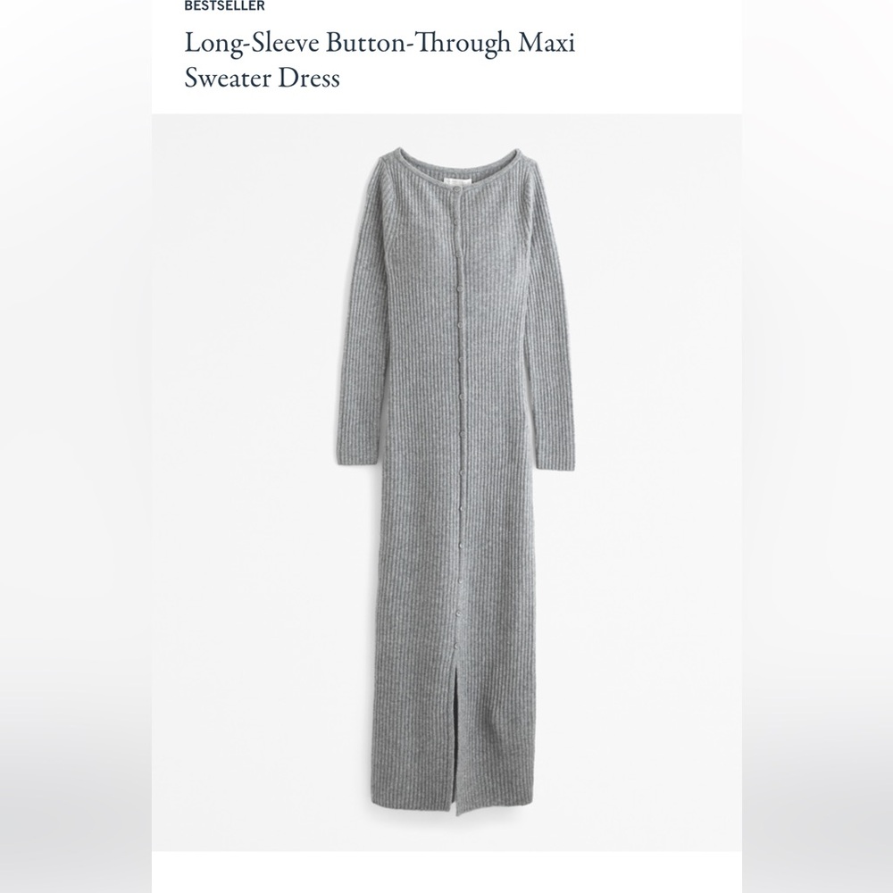 Gray Ribbed Maxi sweater dress